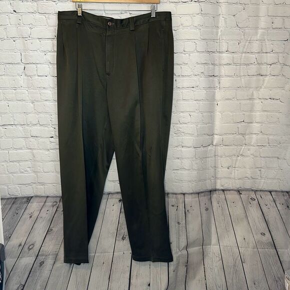 Vintage Tommy Bahama 100% Silk Pants Green Slacks Trouser Relax Size 42 Men - Picture 1 of 8